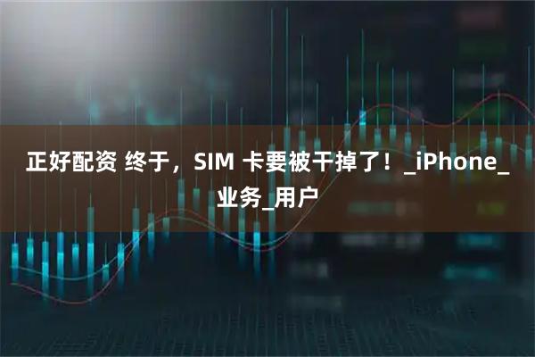 正好配资 终于，SIM 卡要被干掉了！_iPhone_业务_用户